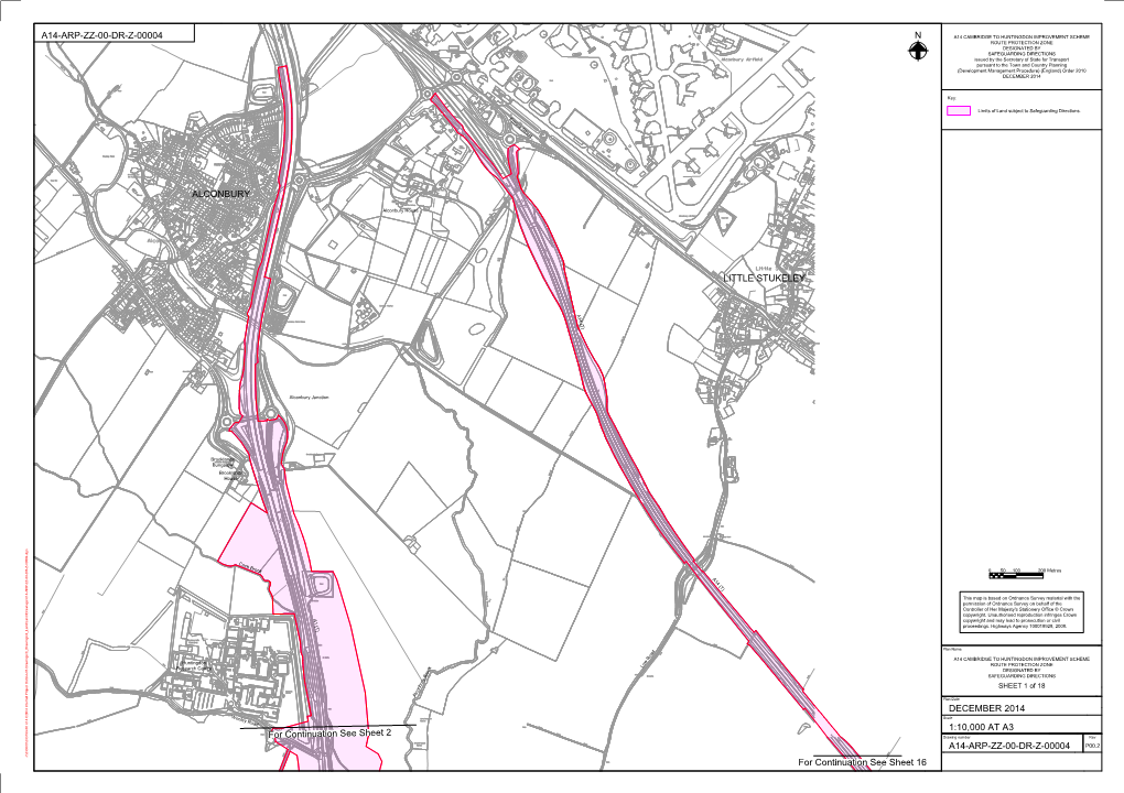 ALCONBURY LITTLE STUKELEY for Continuation See Sheet 2 For