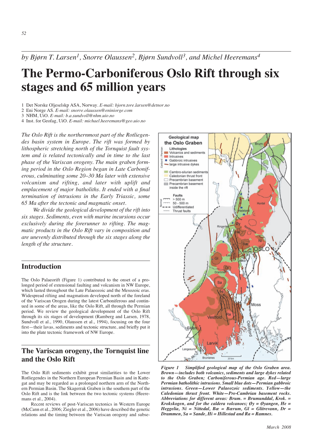 The Permo-Carboniferous Oslo Rift Through Six Stages and 65 Million Years