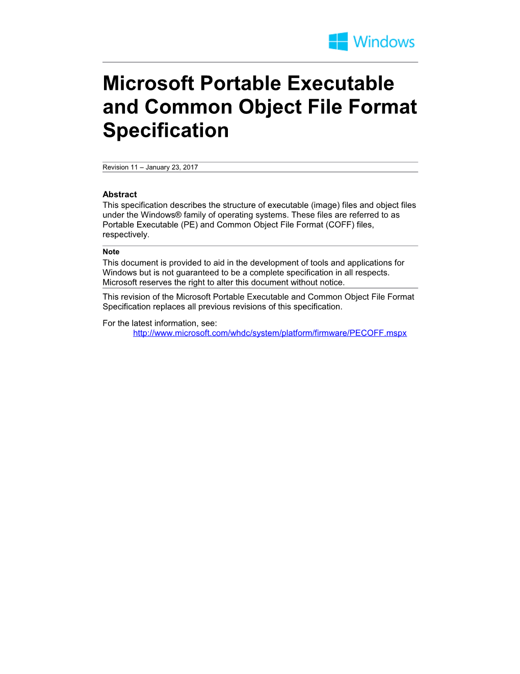 Microsoft Portable Executable and Common Object File Format Specification - 65