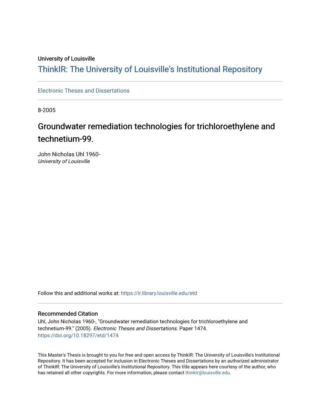 Groundwater Remediation Technologies for Trichloroethylene and Technetium-99