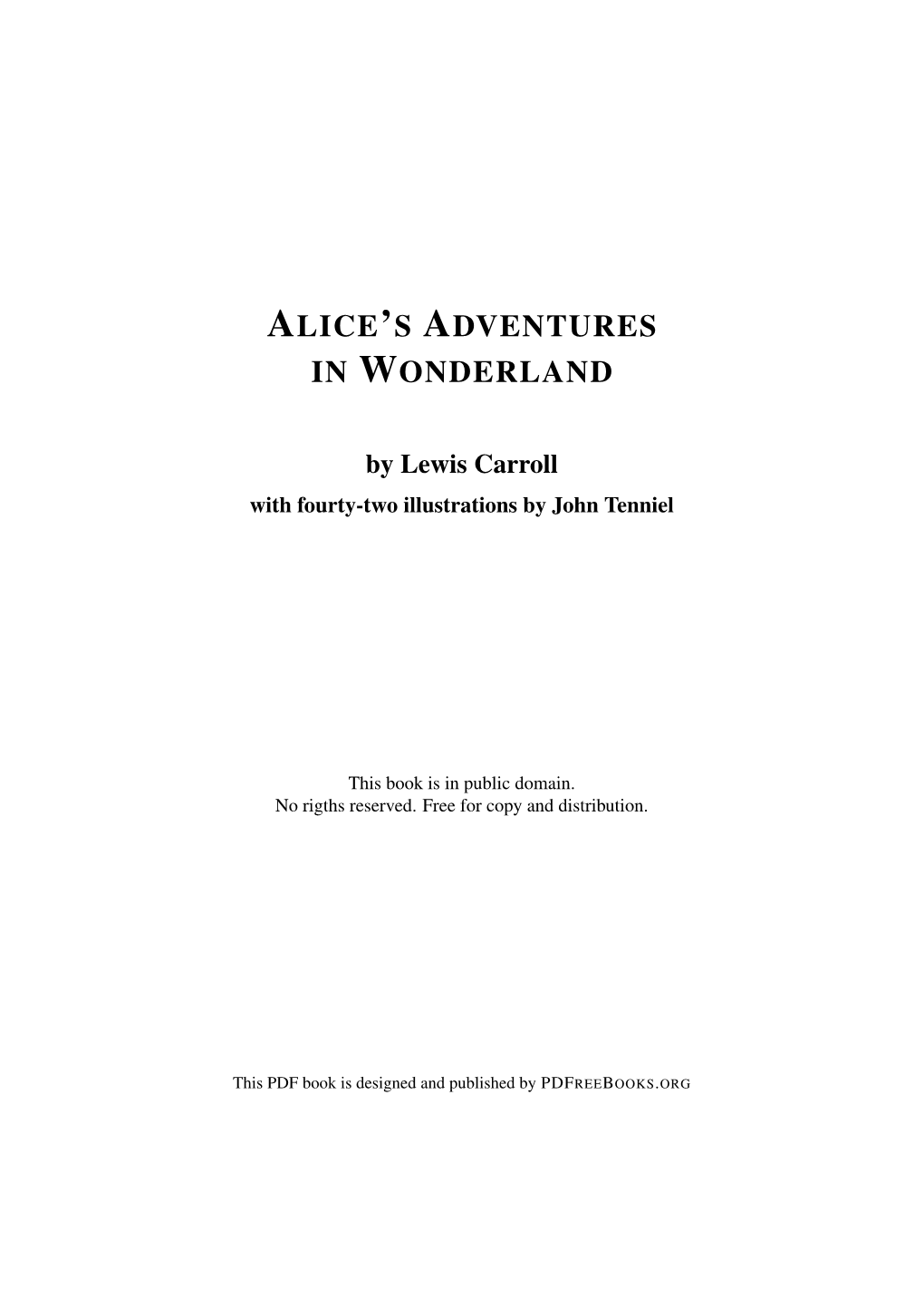 Lewis Carroll: Alice's Adventures in Wonderland