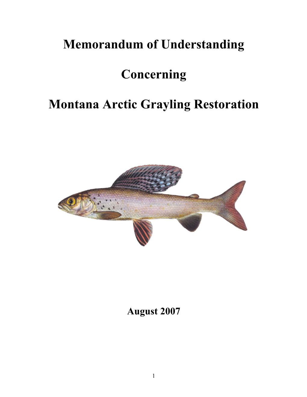 Memorandum of Understanding Concerning Montana Arctic