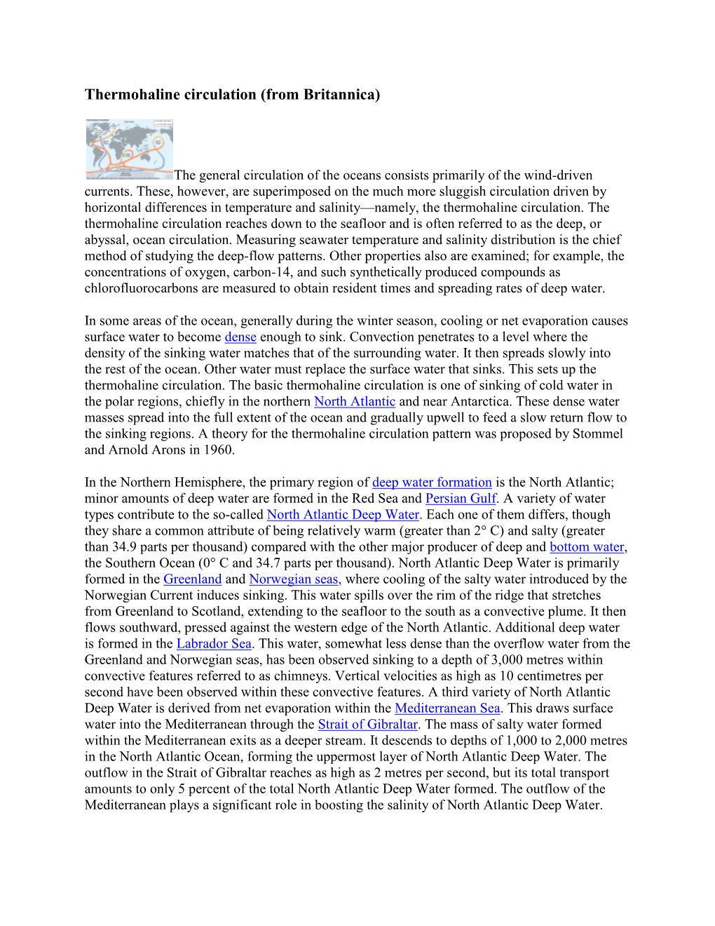 Thermohaline Circulation (From Britannica)