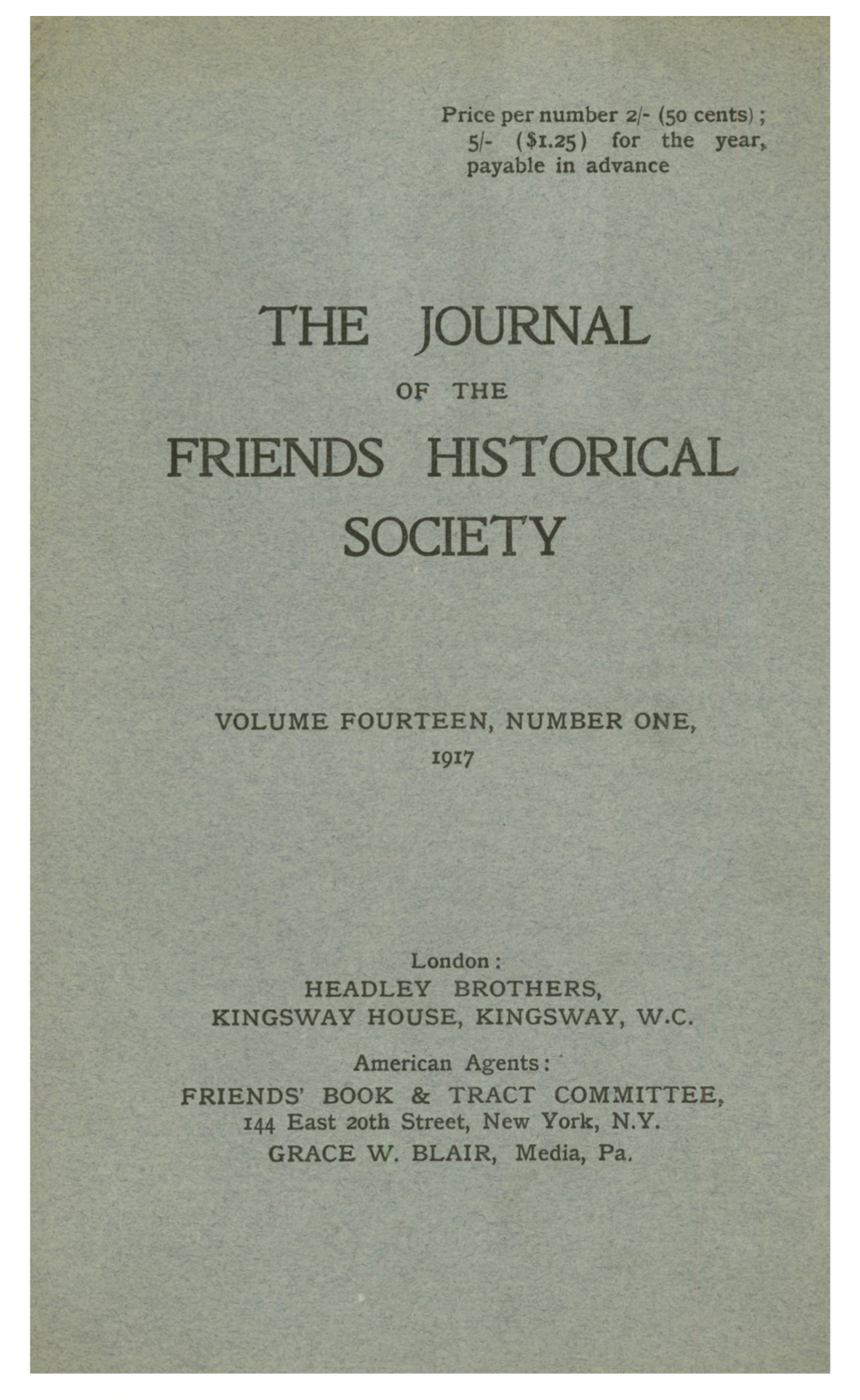 American Agents: FRIENDS' BOOK & TRACT COMMITTEE, 144 East 20Th Street, New York, N.Y