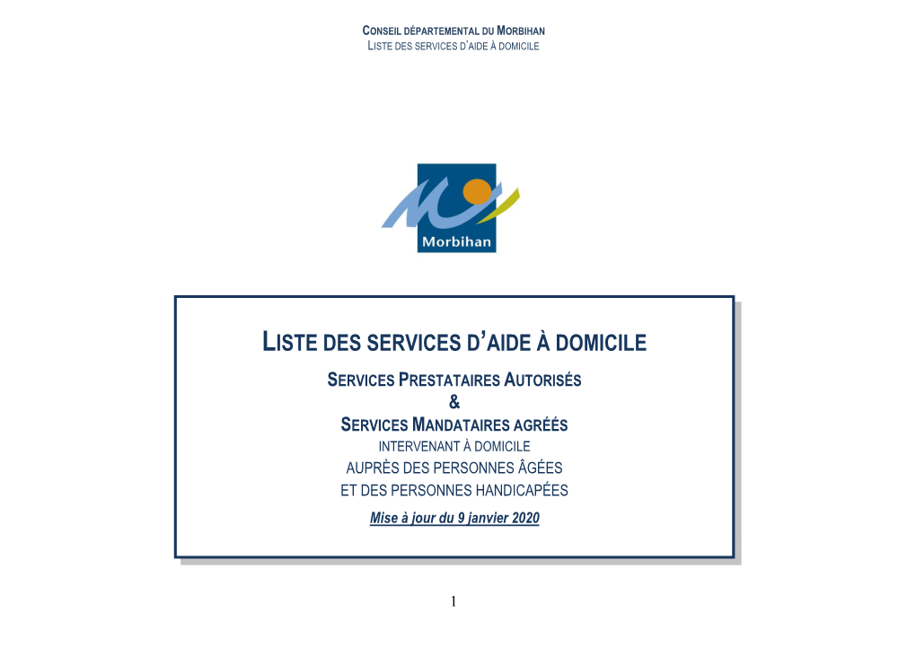 Liste Des Services D'aide À Domicile