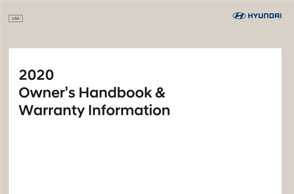 2020 Owner's Handbook & Warranty Information