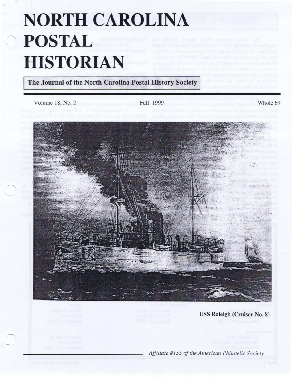 NCPHS Journal Issue 69 (Fall 1999)
