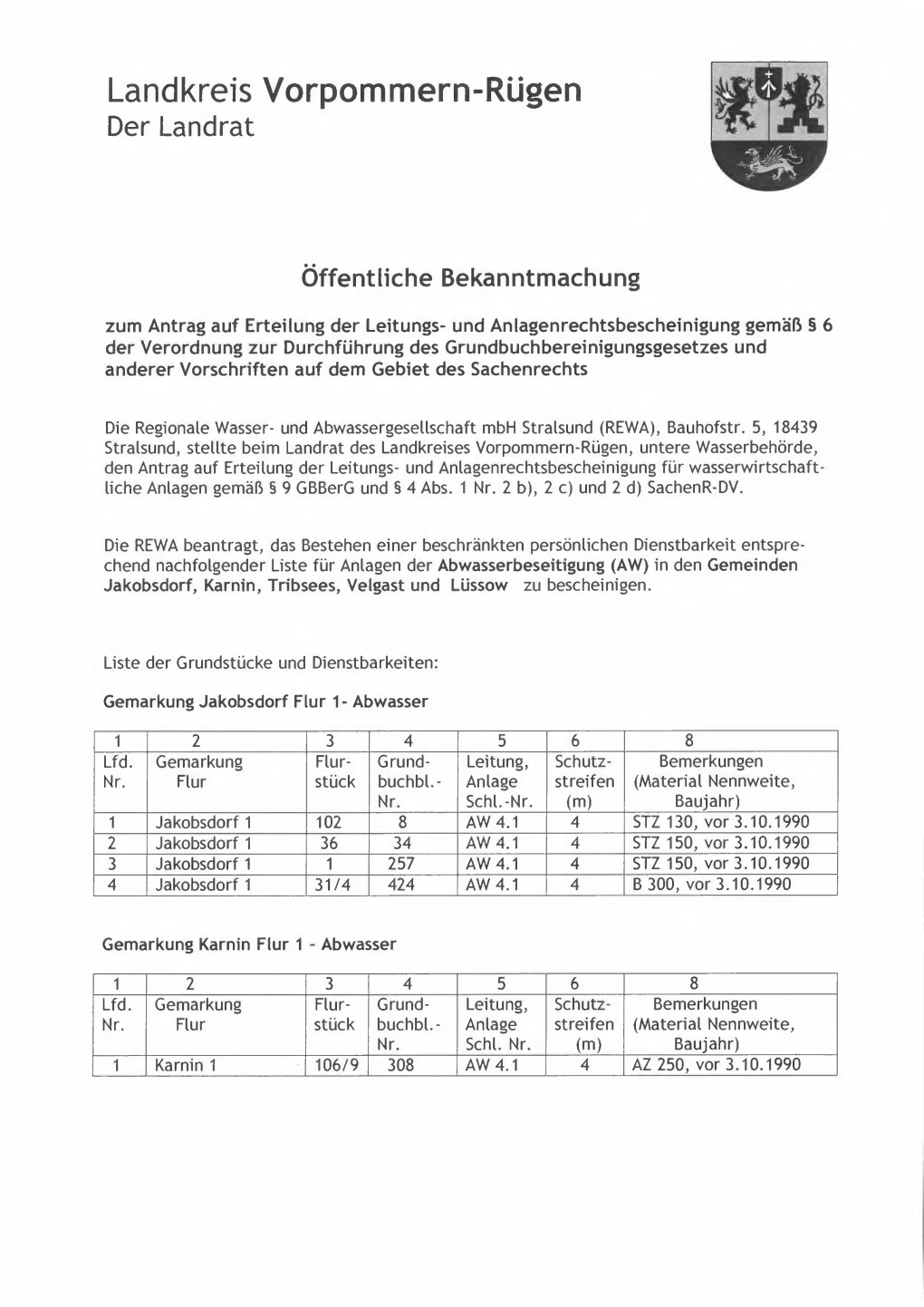 Landkreis Vorpommern-Rügen Der Landrat