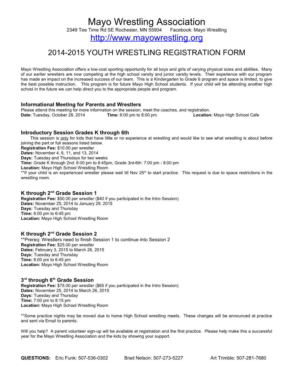 Rochester Youth Wrestling Association