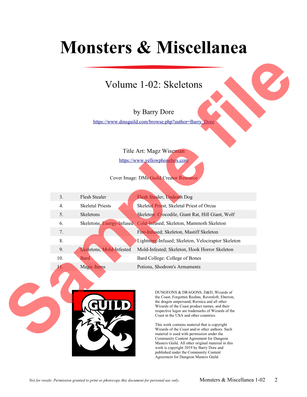 Monsters & Miscellanea