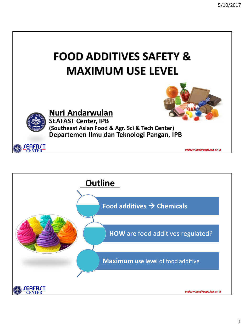 Food Additives Safety and Maximum Use Level