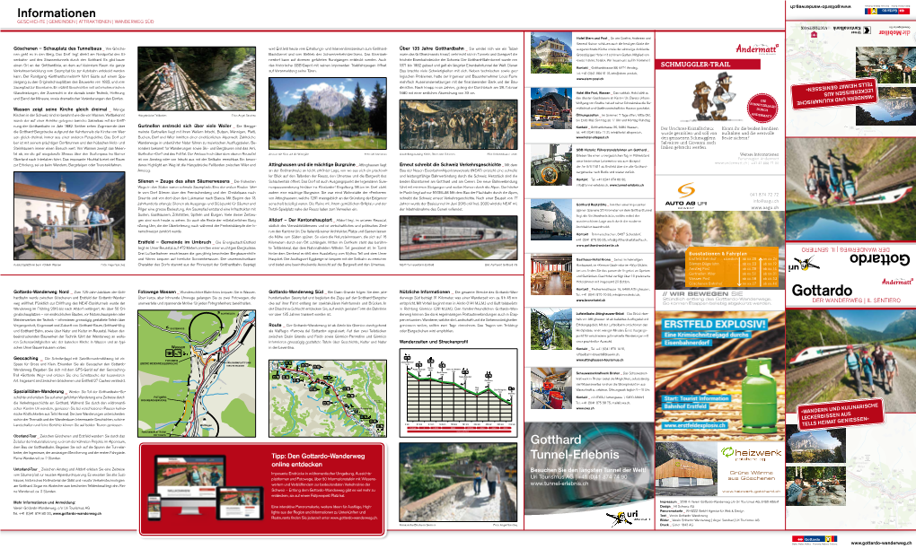 Gotthard Tunnel-Erlebnis Informationen