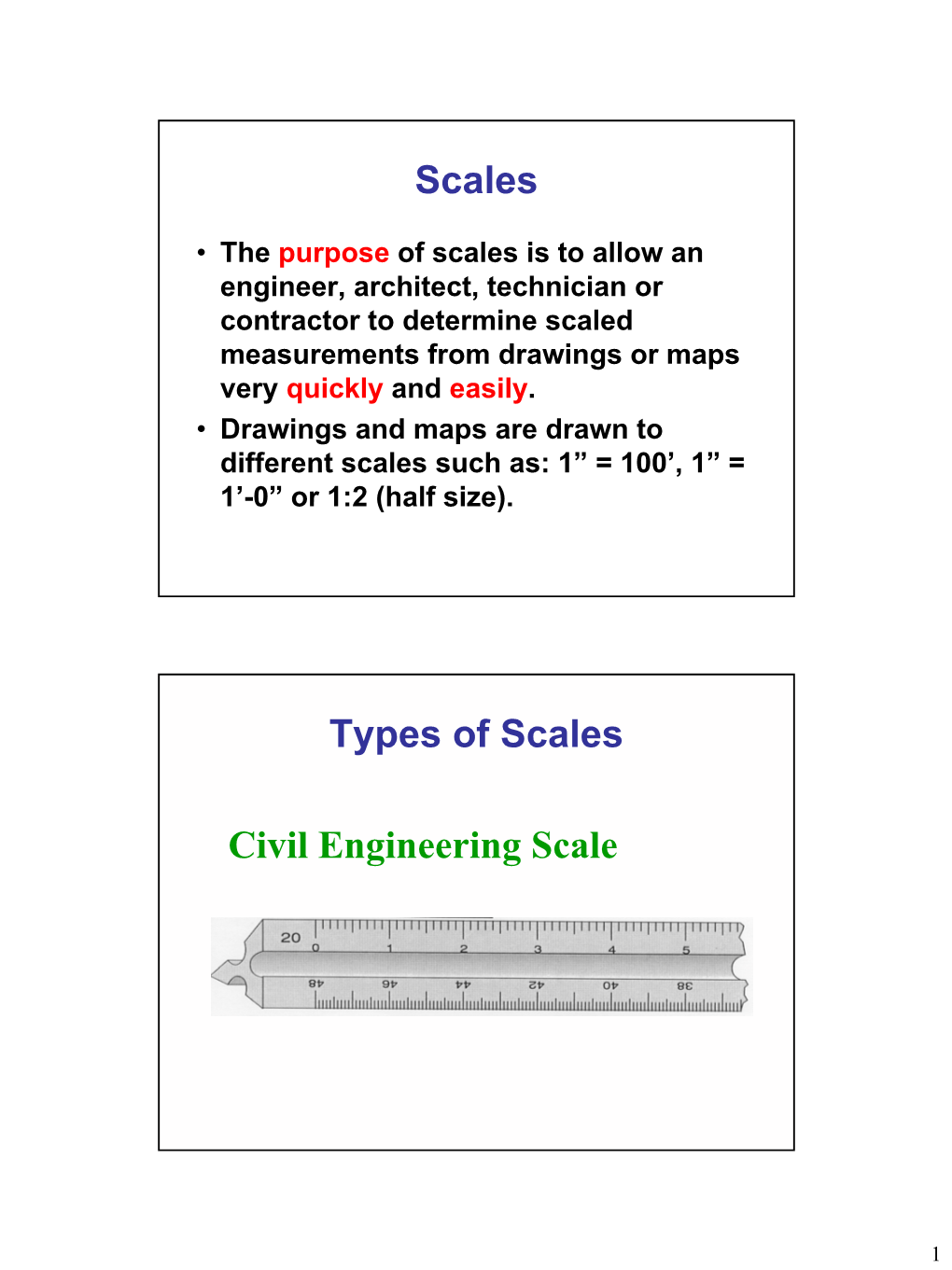 Scales Types of Scales Civil Engineering Scale