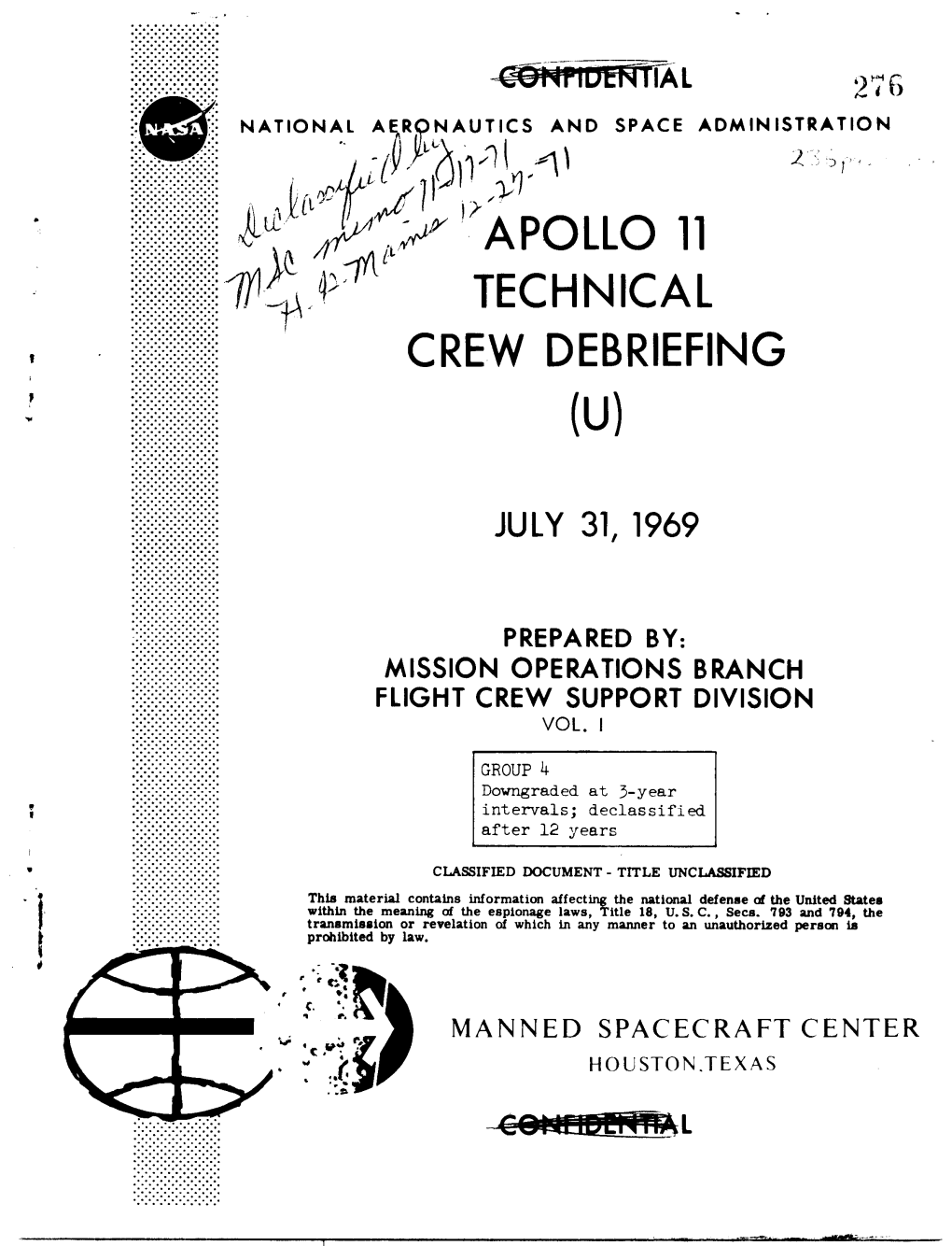 Apollo 11 Technical Crew Debriefing, Volume 1