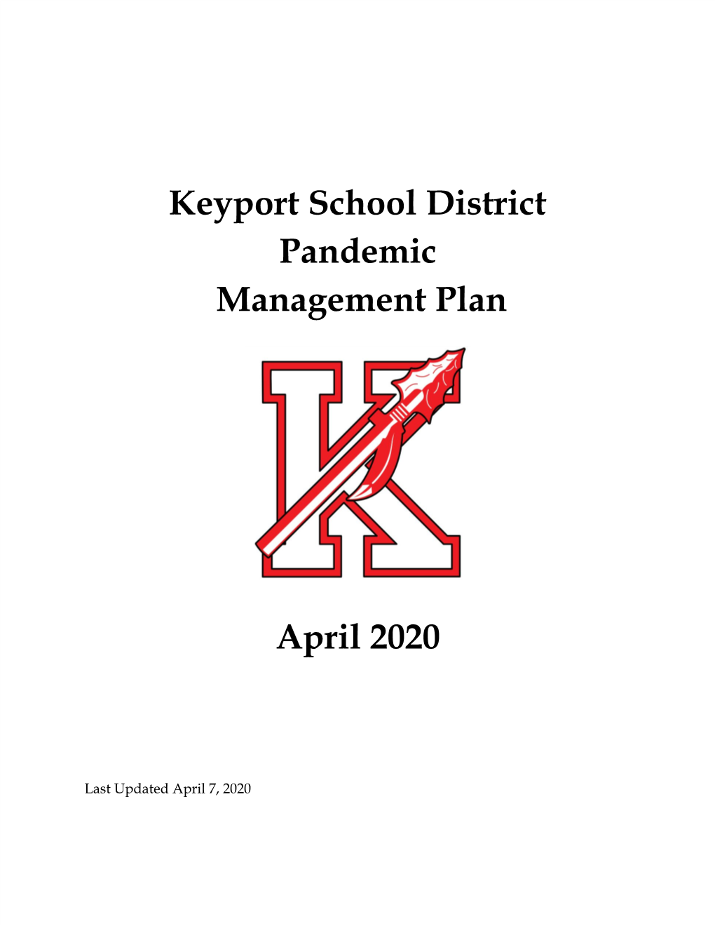 Keyport School District Pandemic Management Plan April 2020