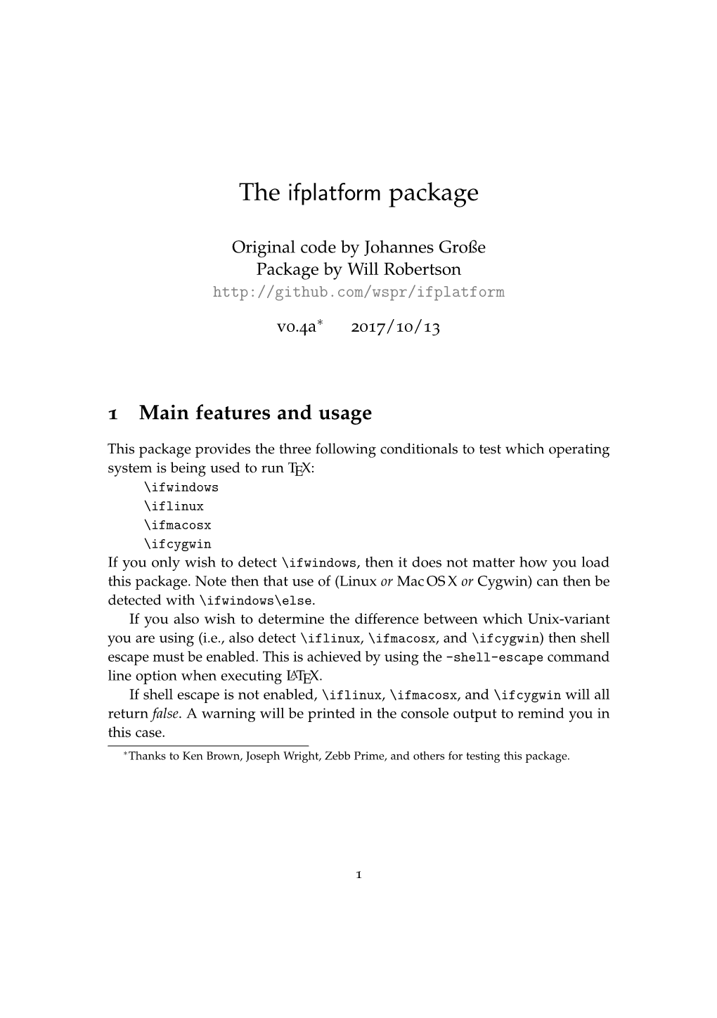 The Ifplatform Package