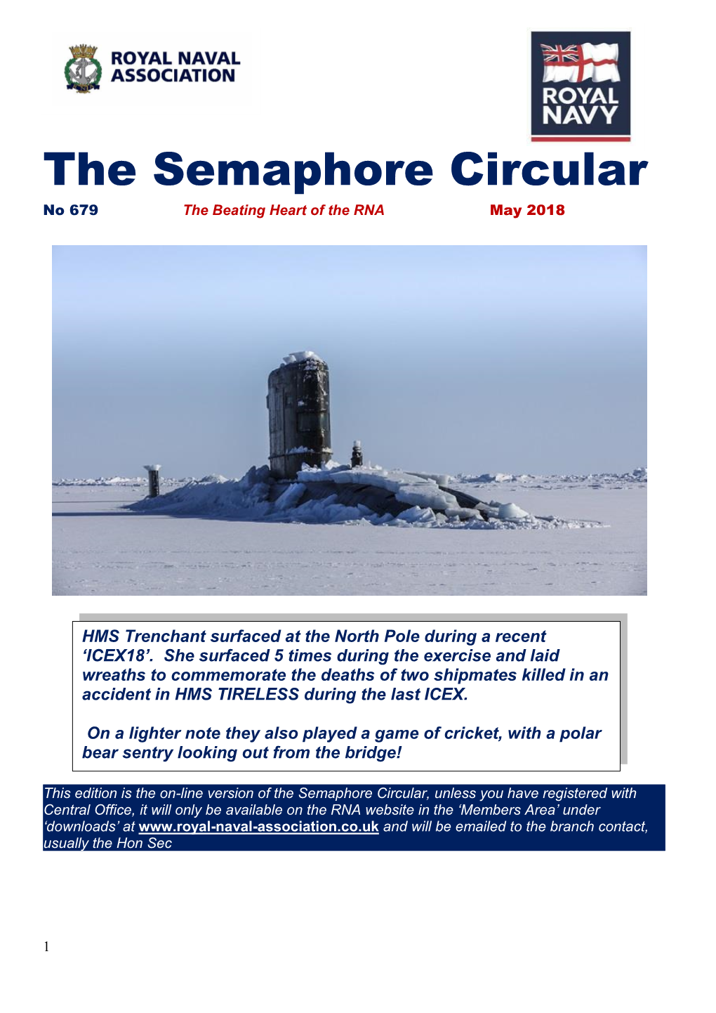 The Semaphore Circular No 679 the Beating Heart of the RNA May 2018