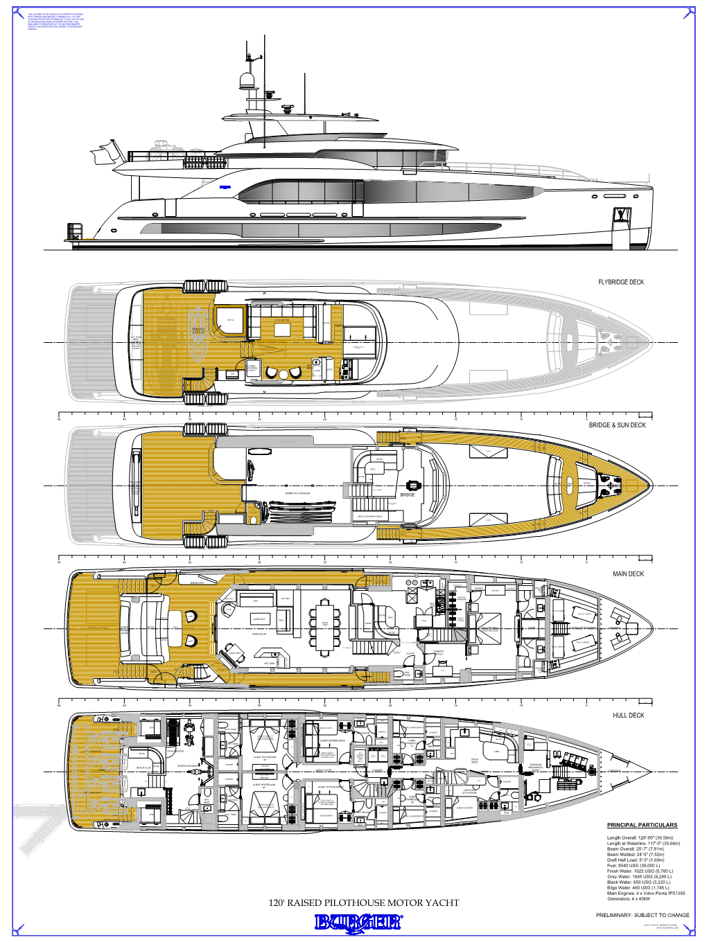 120' Raised Pilothouse Motor Yacht