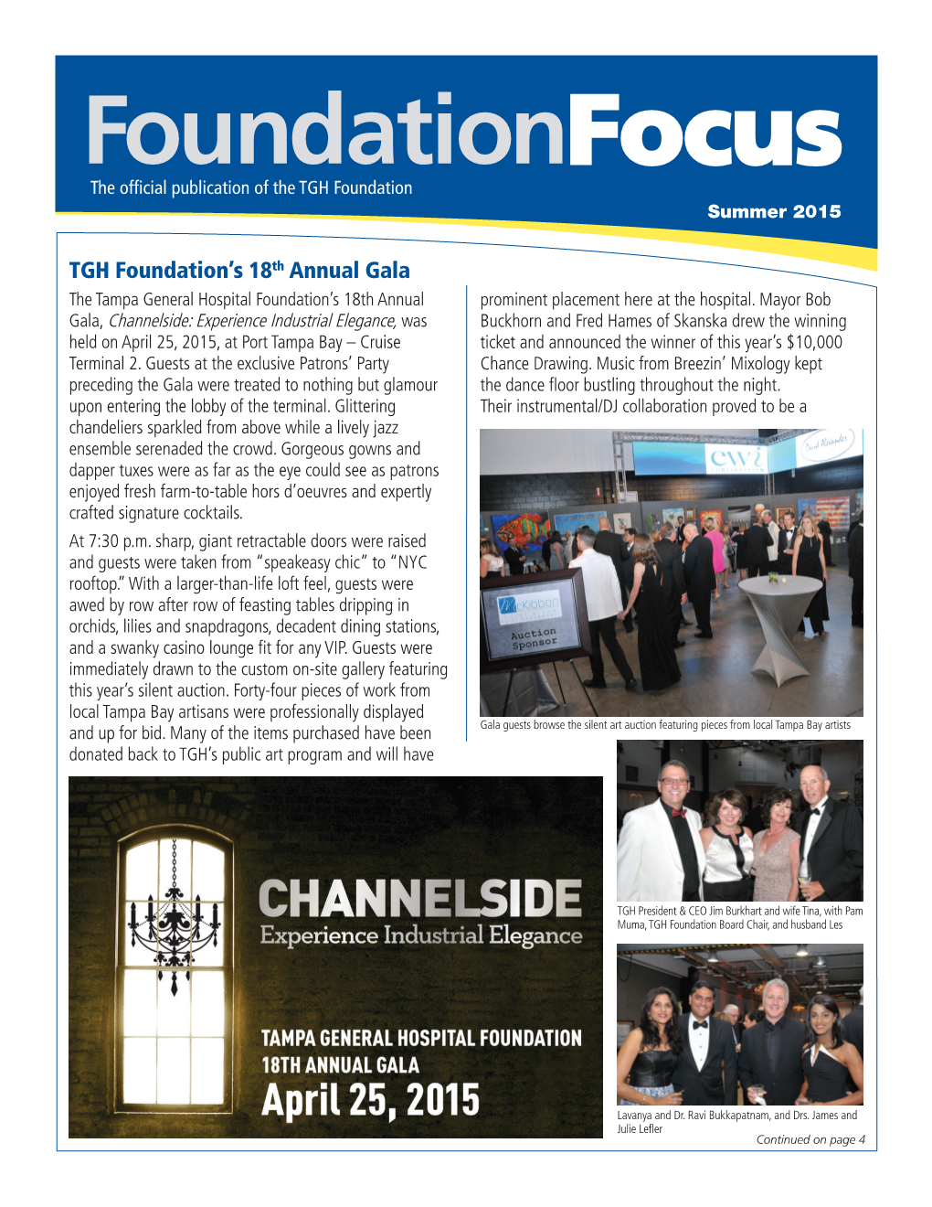 Foundationfocus the Official Publication of the TGH Foundation Summer 2015