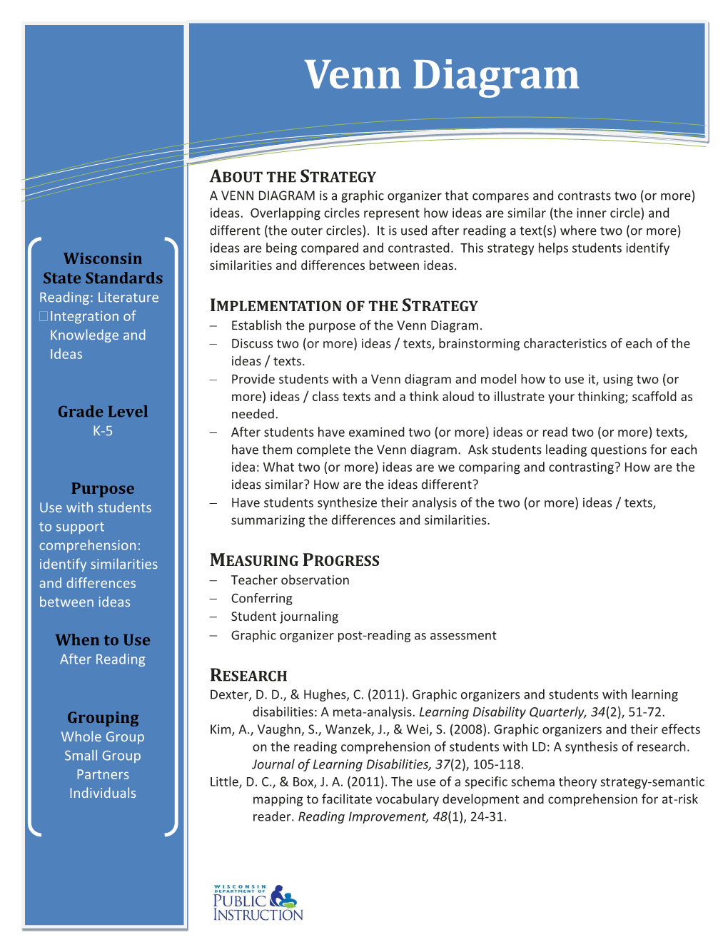 VENN DIAGRAM Is a Graphic Organizer That Compares and Contrasts Two (Or More) Ideas