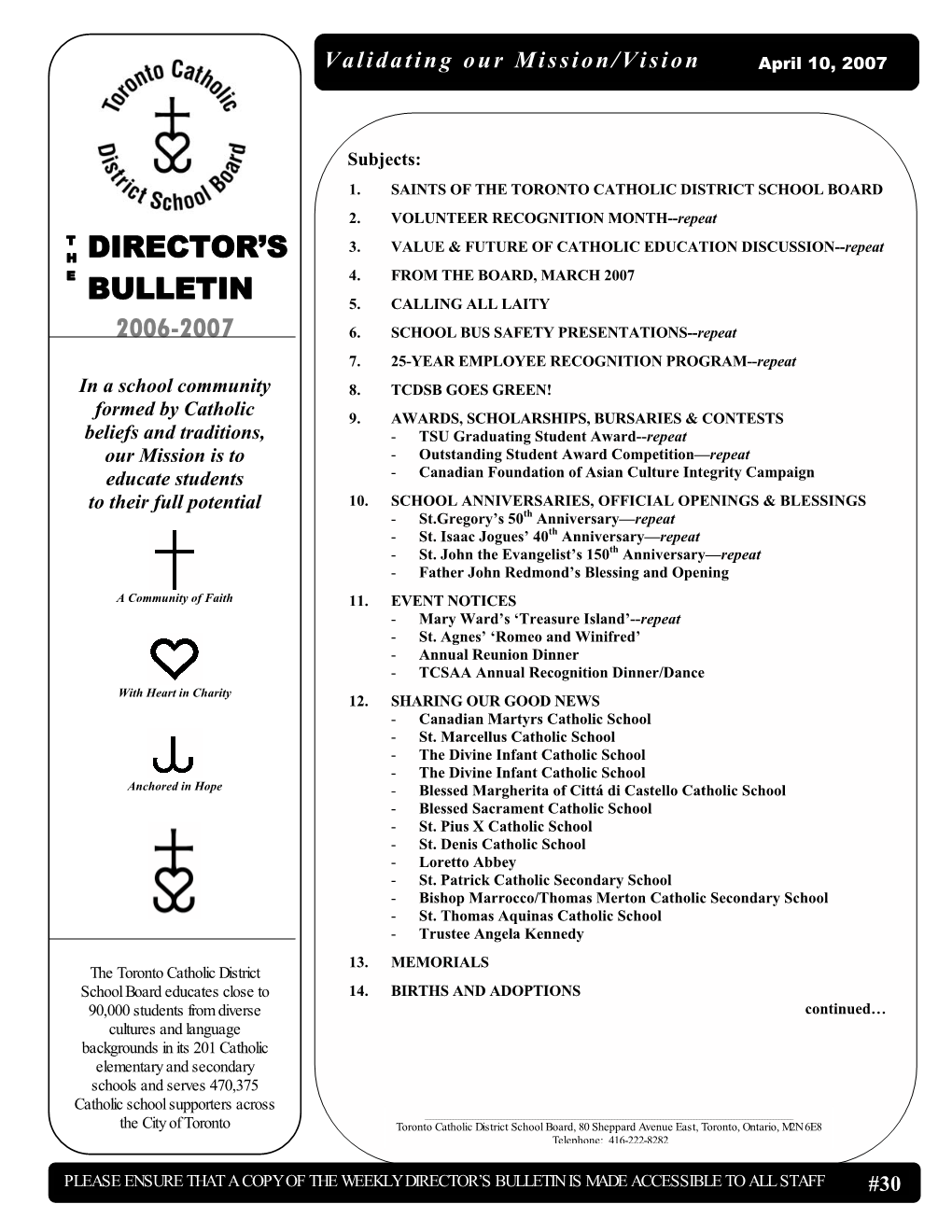 Director's Bulletin