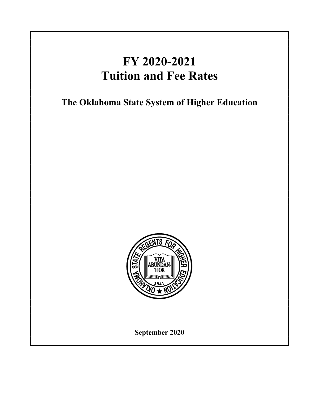 FY 2020-2021 Tuition and Fee Rates