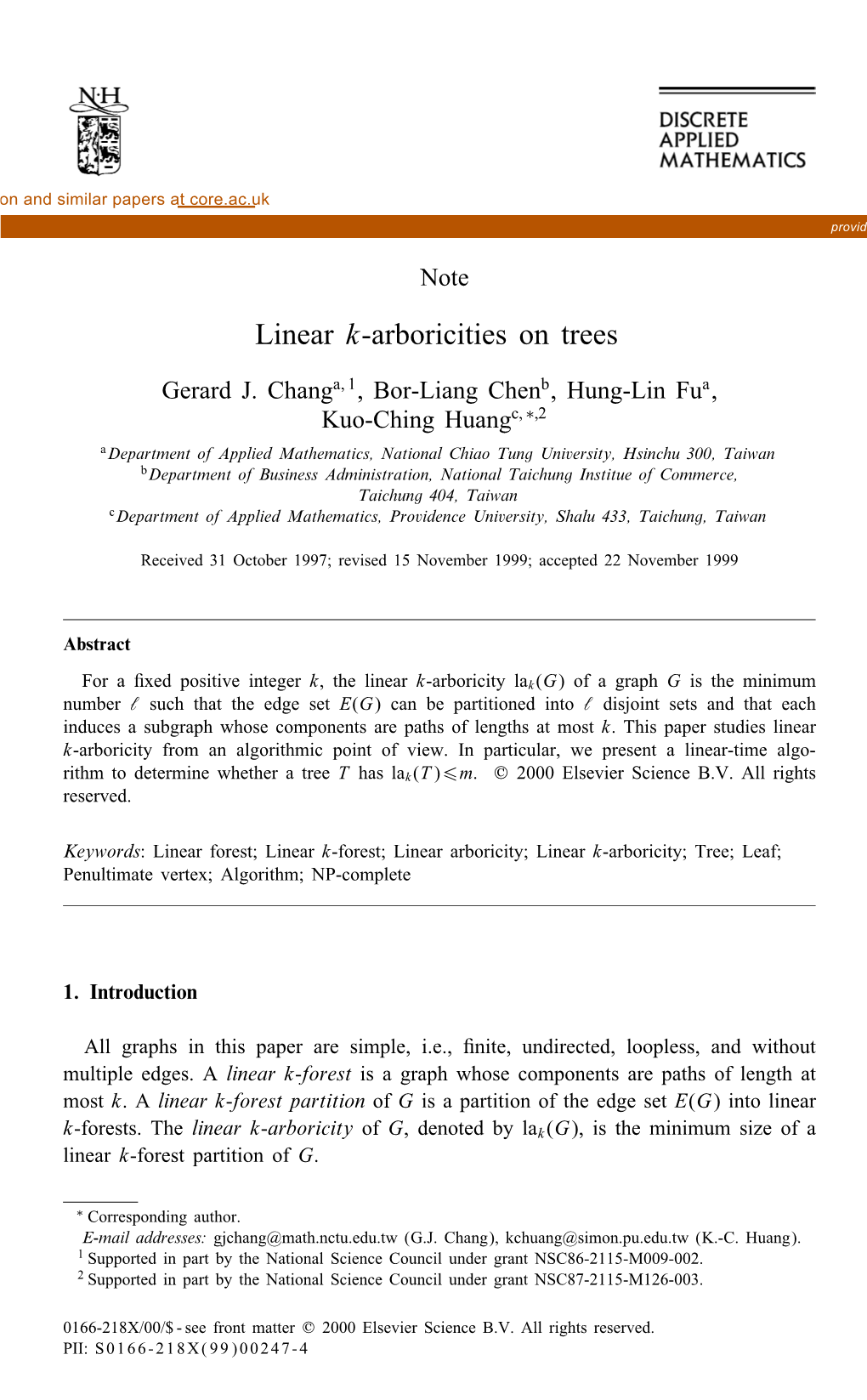 Linear K-Arboricities on Trees