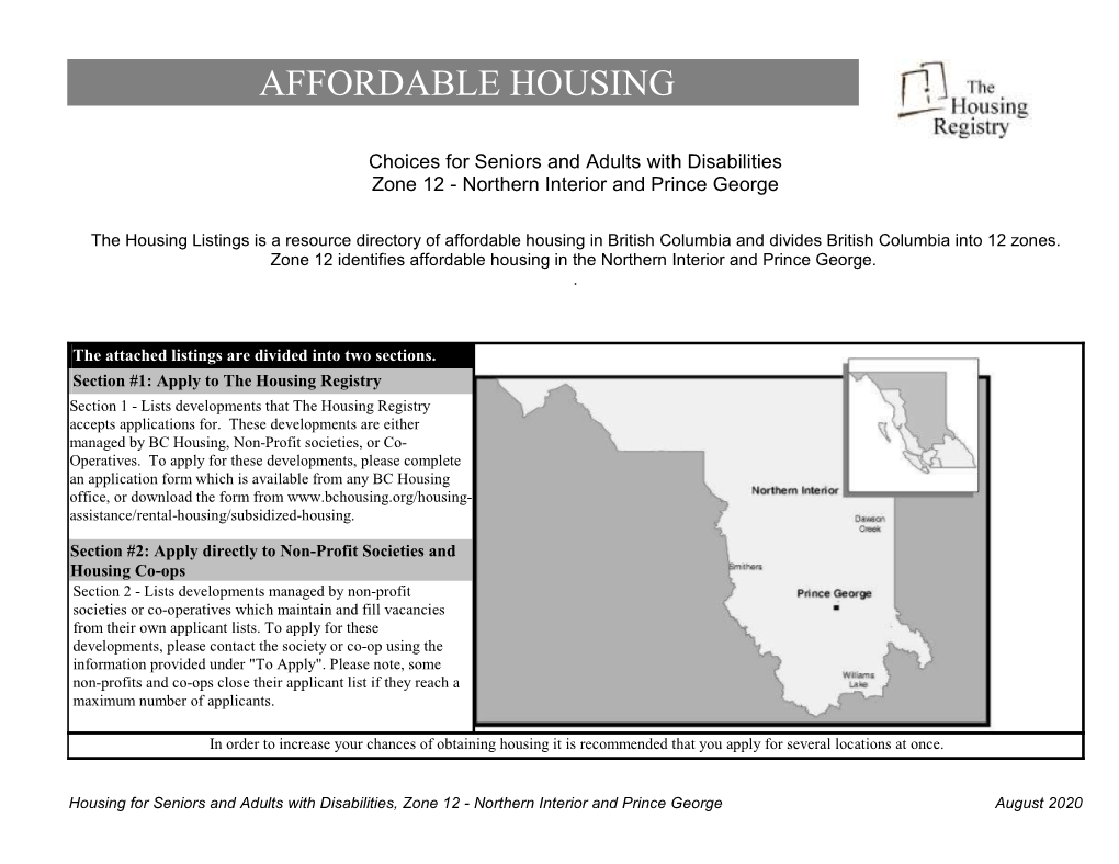 Zone 12 - Northern Interior and Prince George