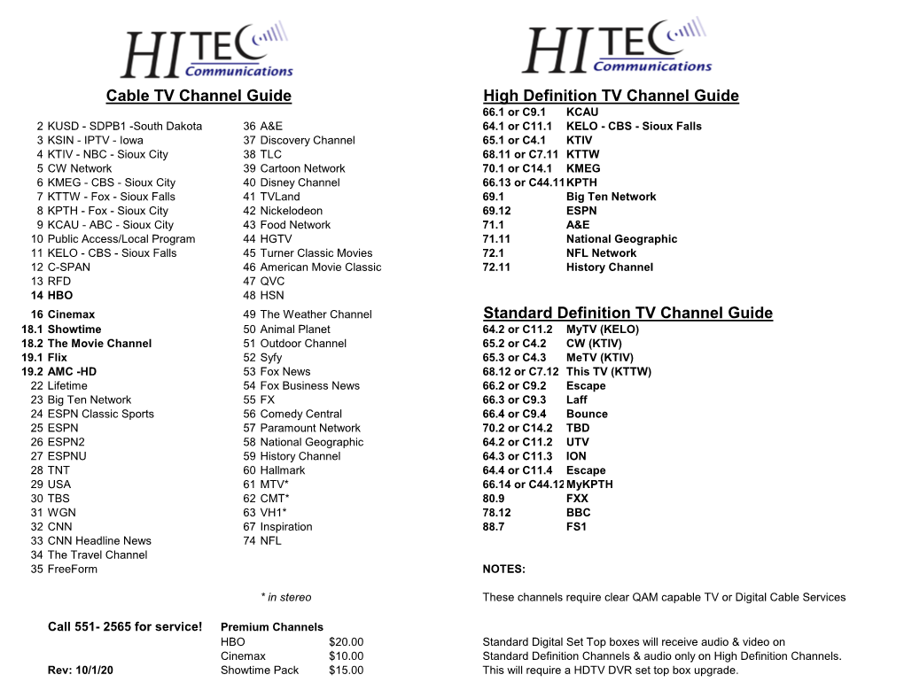 Cable Channel Guide