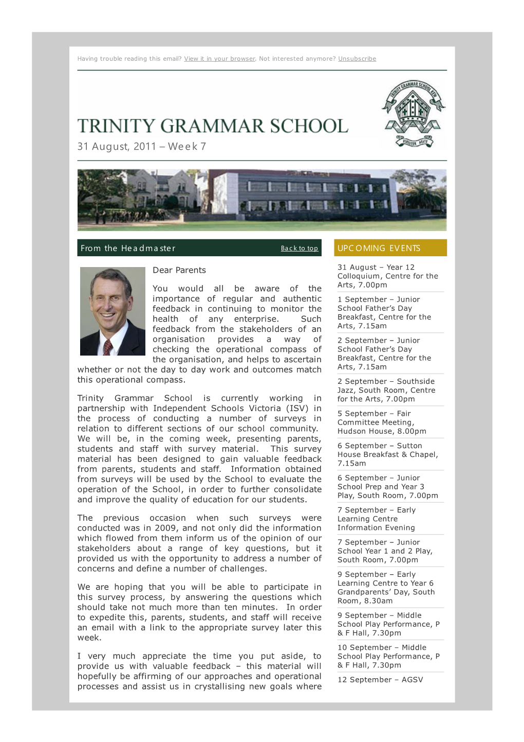 Trinity Grammar Enewsletter