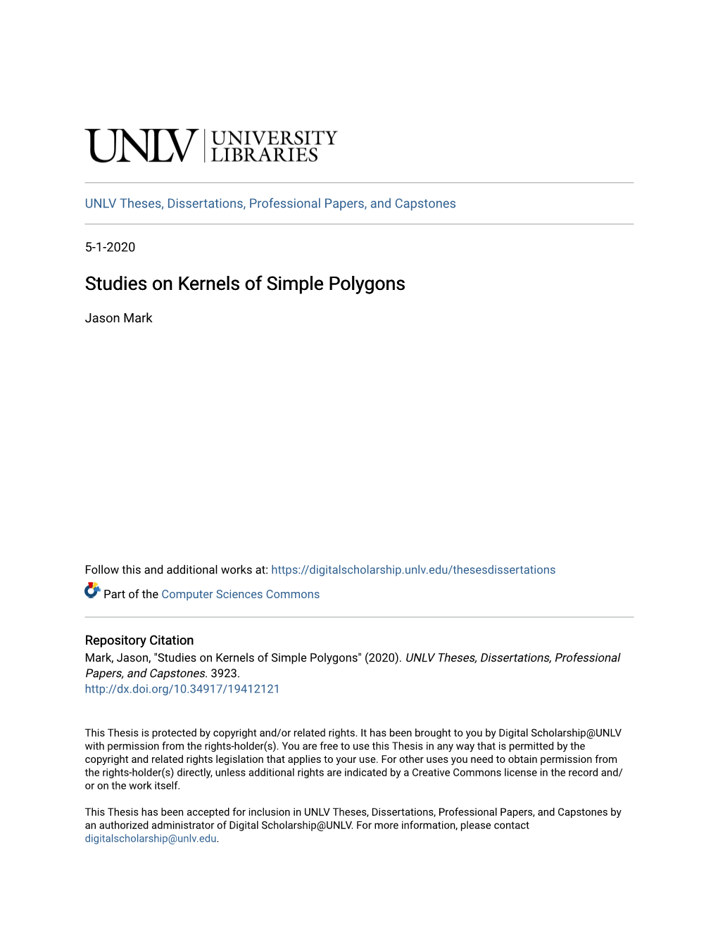 Studies on Kernels of Simple Polygons
