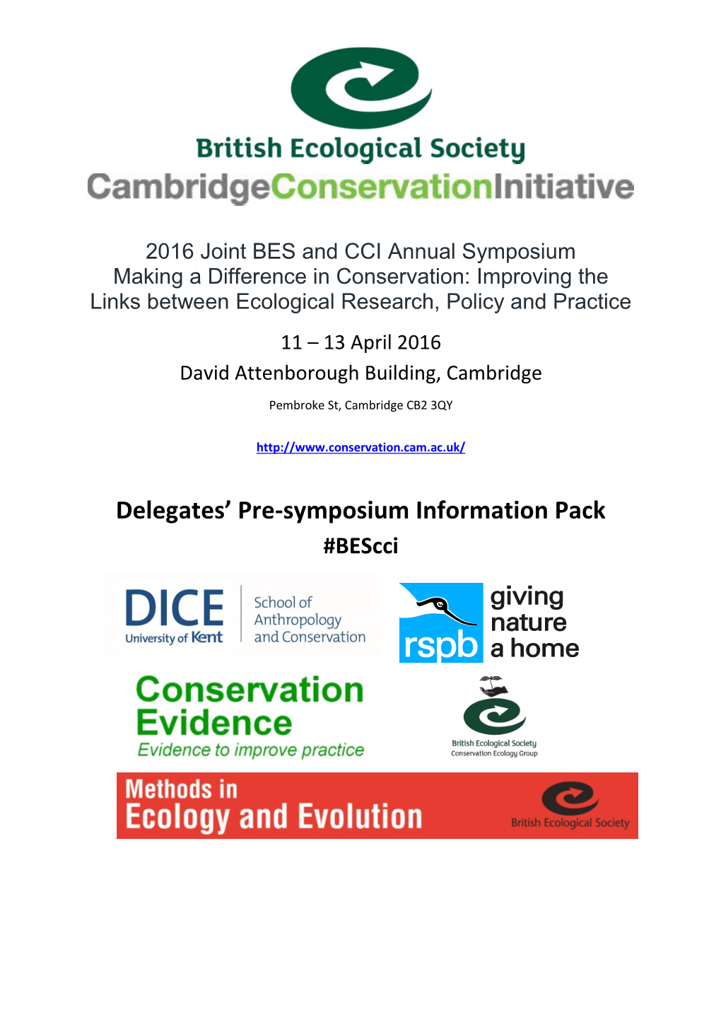 Delegates' Pre-Symposium Information Pack