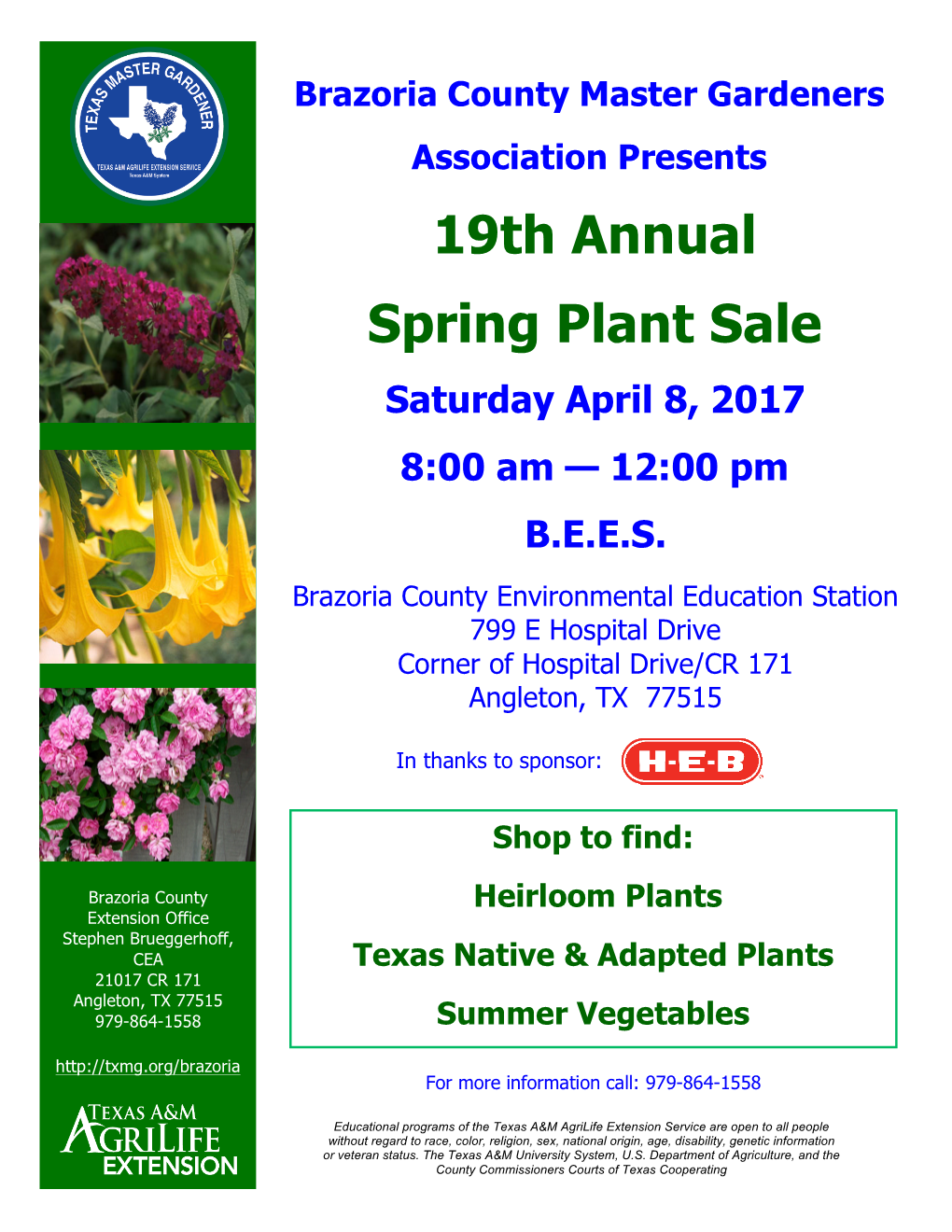 19Th Annual Spring Plant Sale Saturday April 8, 2017