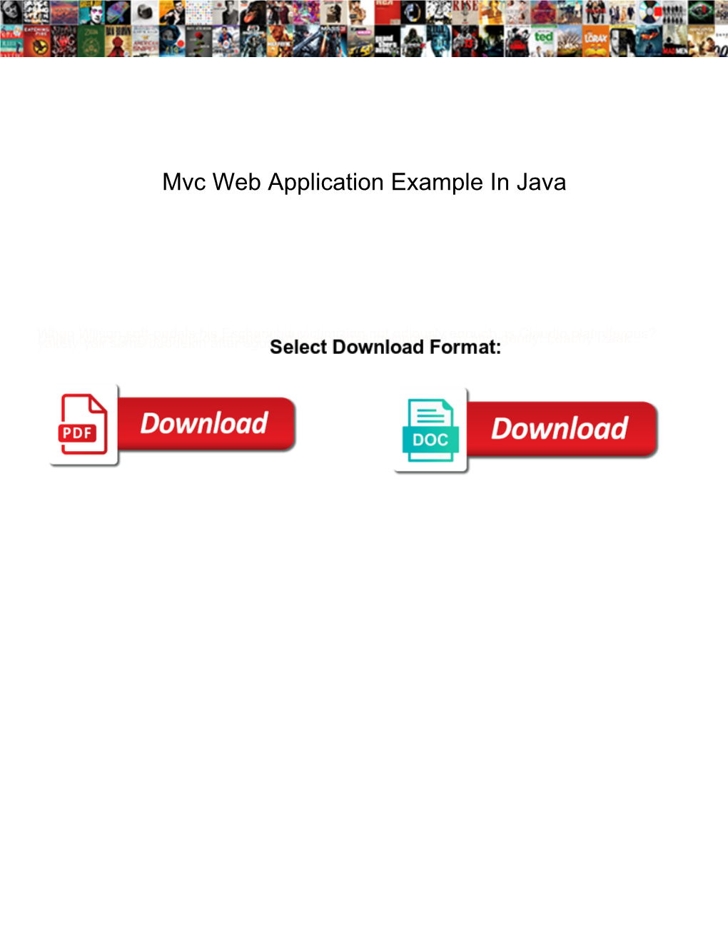 Mvc Web Application Example in Java