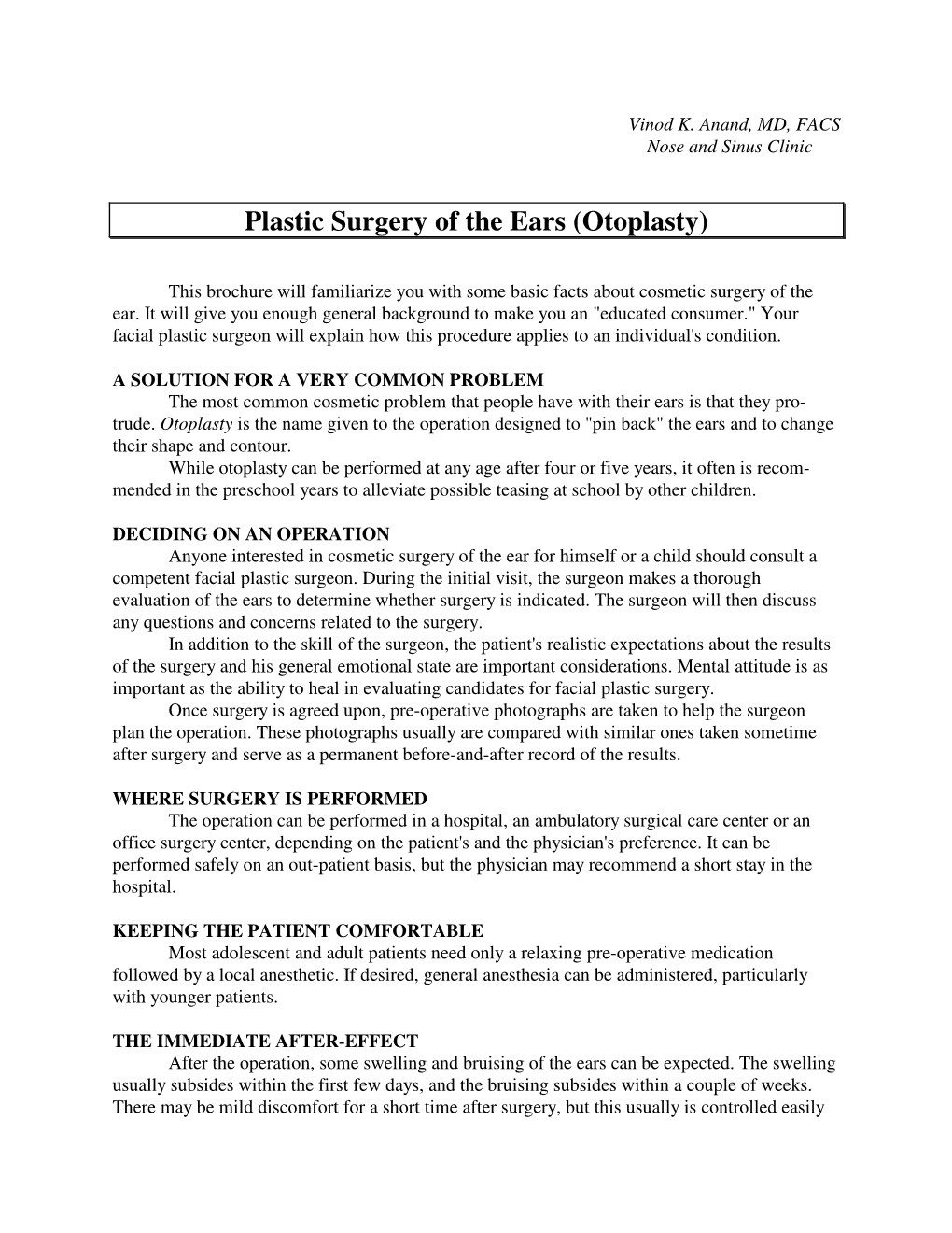 Otoplasty-Plastic Surgery of the Ears (Pdf)