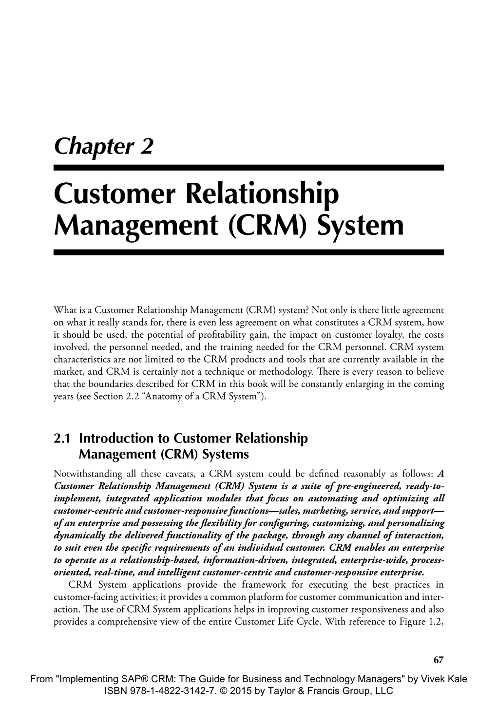 Customer Relationship Management (CRM) System