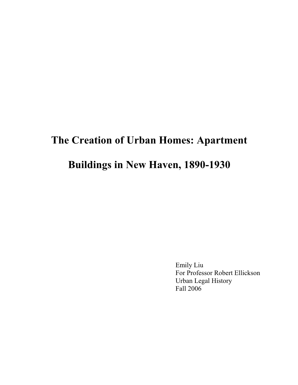 Apartment Buildings in New Haven, 1890-1930