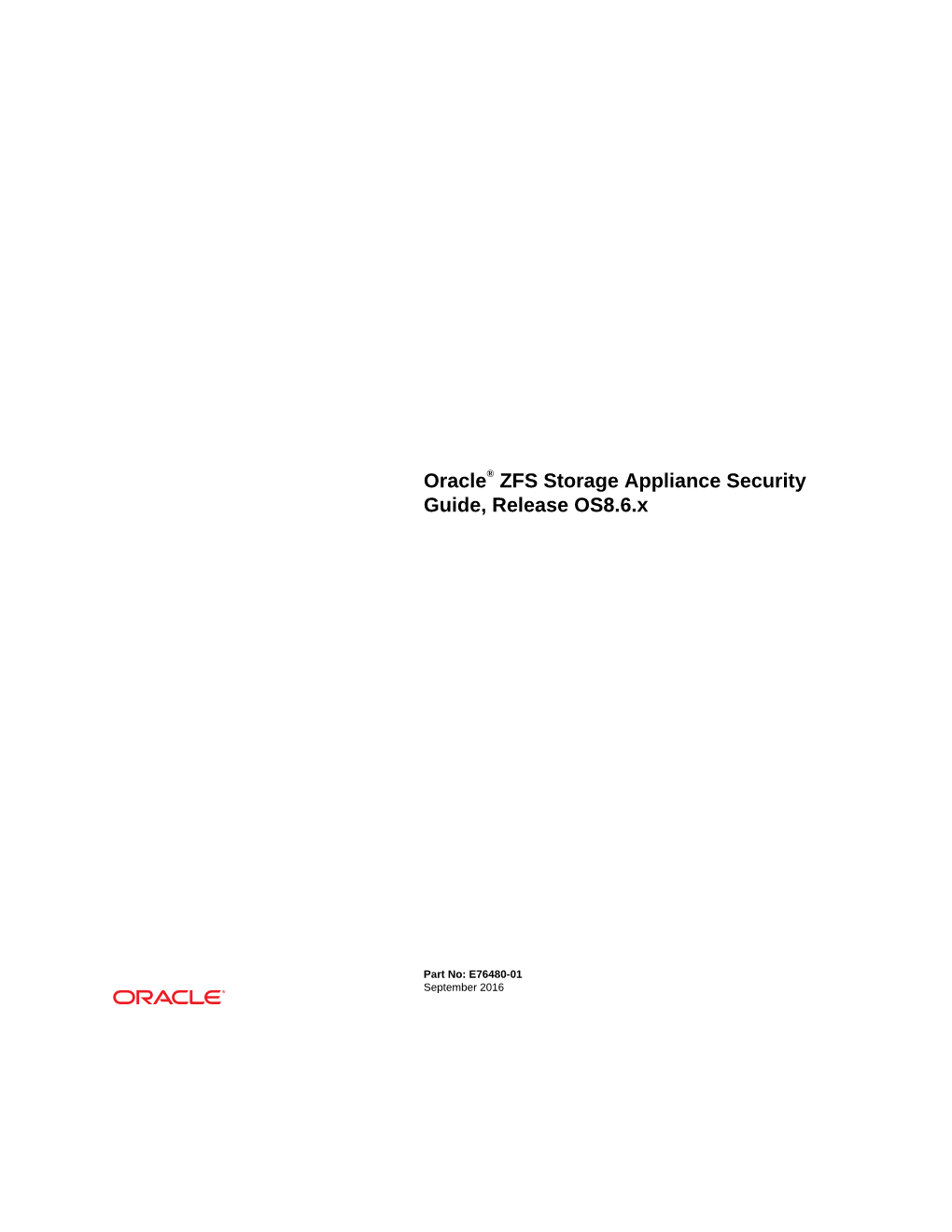 Oracle® ZFS Storage Appliance Security Guide, Release OS8.6.X
