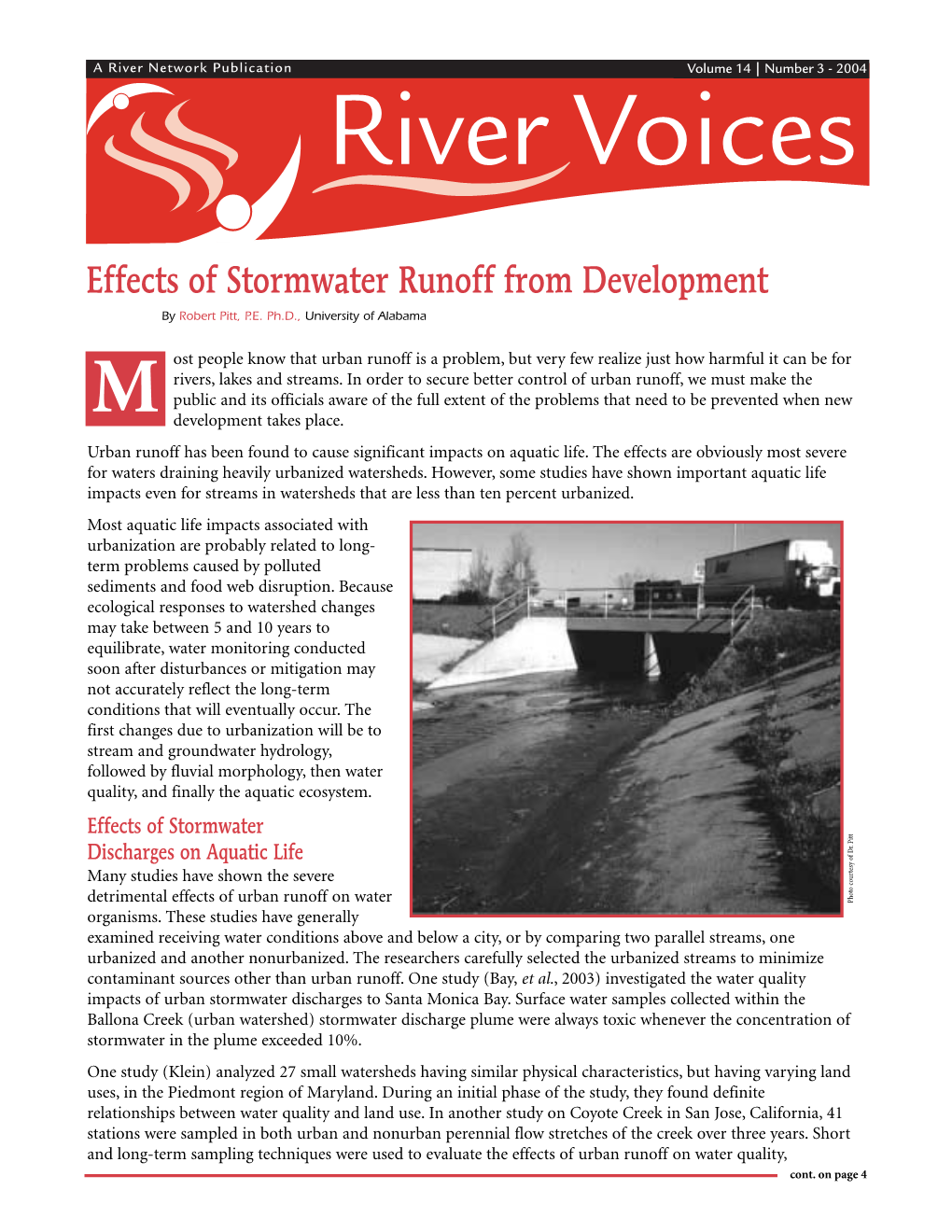 Effects of Stormwater Runoff from Development by Robert Pitt, P.E