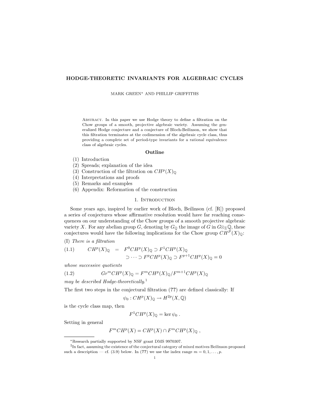 Hodge-Theoretic Invariants for Algebraic Cycles