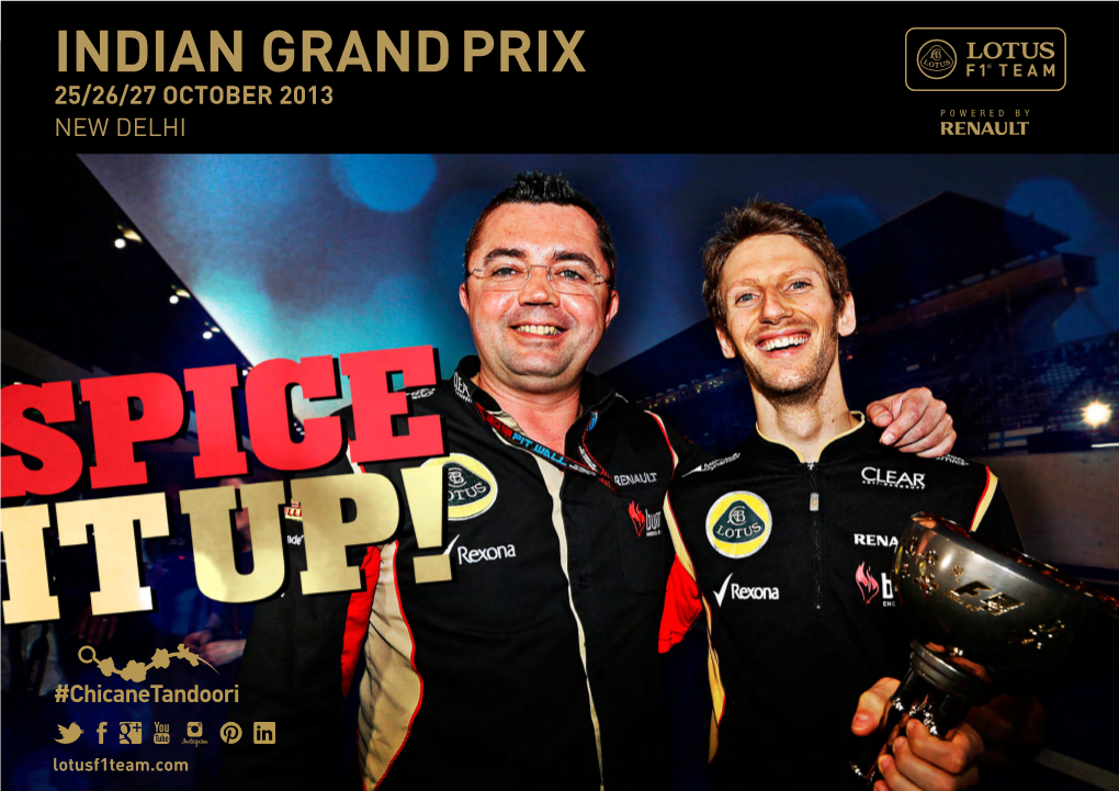 INDIAN Grand Prix 25/26/27 OCTOBER 2013 NEW DELHI