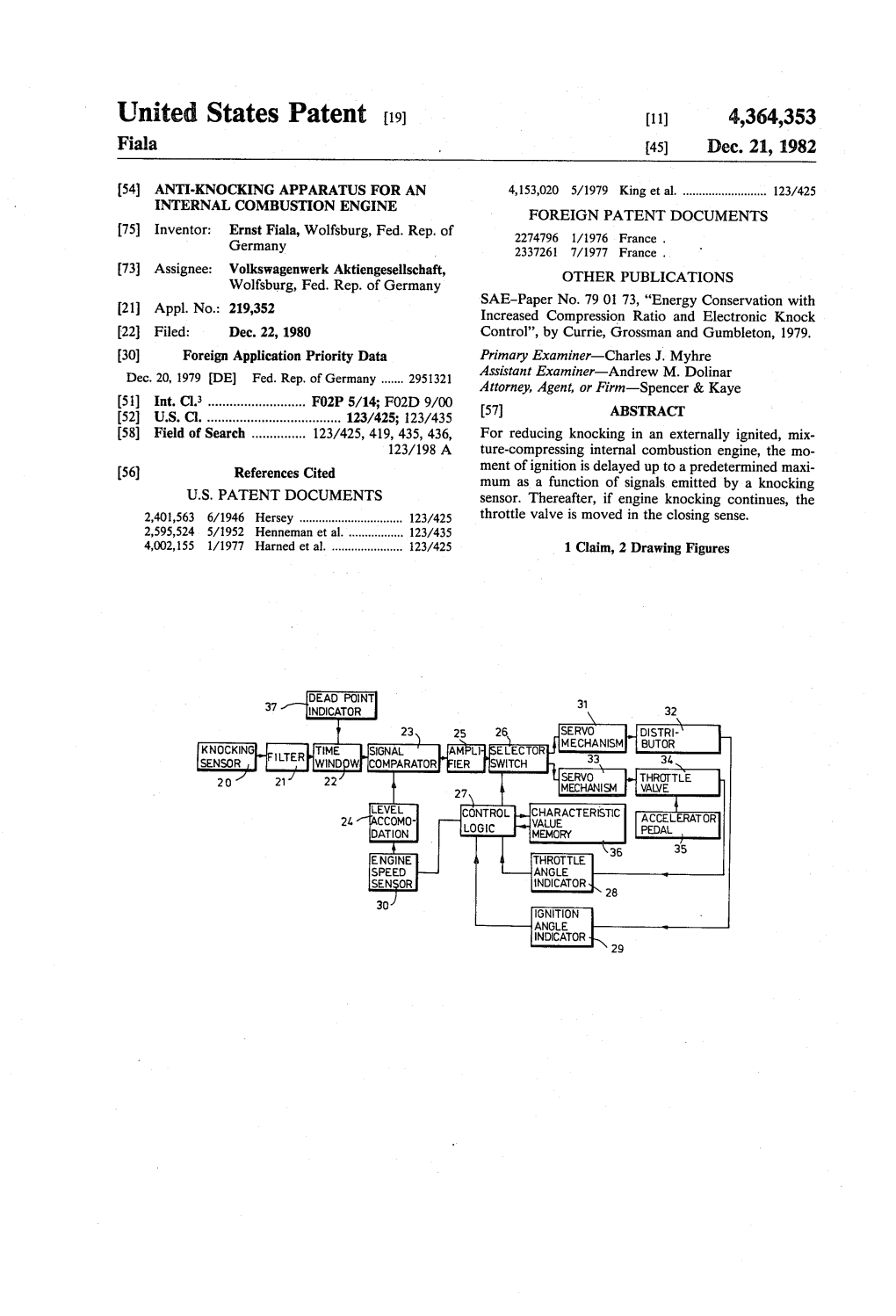 United States Patent (19) (11) 4,364,353 Fiala 45) Dec