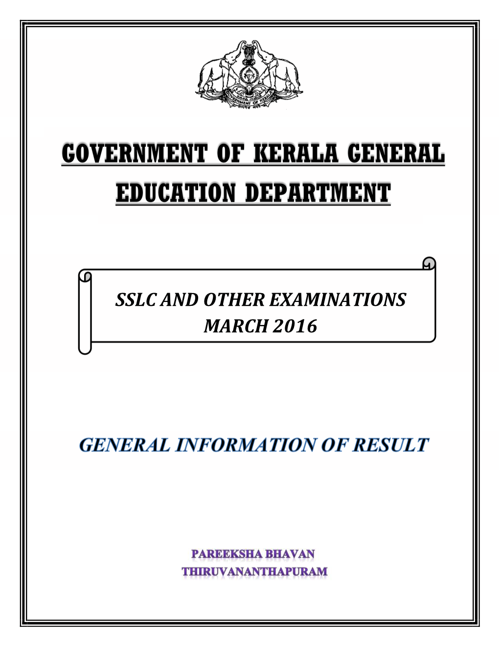 Government of Kerala General Education Department