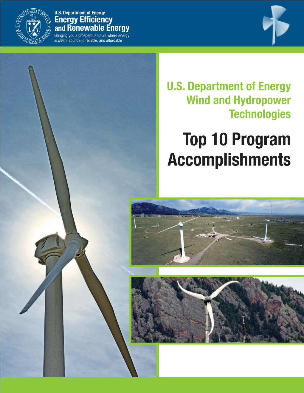US Department of Energy Wind and Hydropower Technologies: Top 10 Program Accomplishments