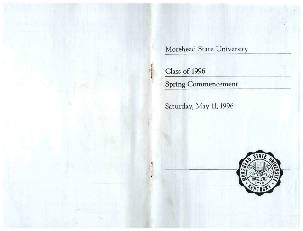 1996 Commencement Program