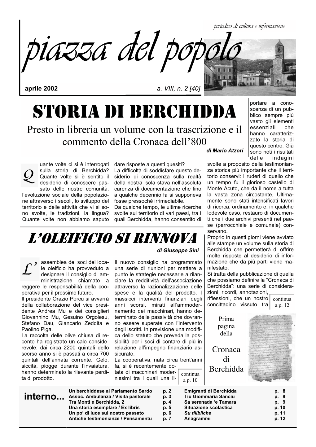 Storia Di Berchidda