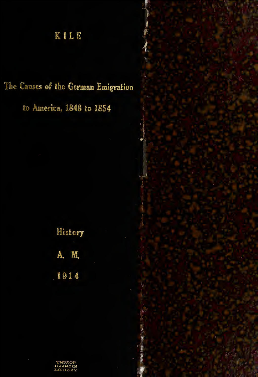 The Causes of the German Emigration to America, 1848-1854