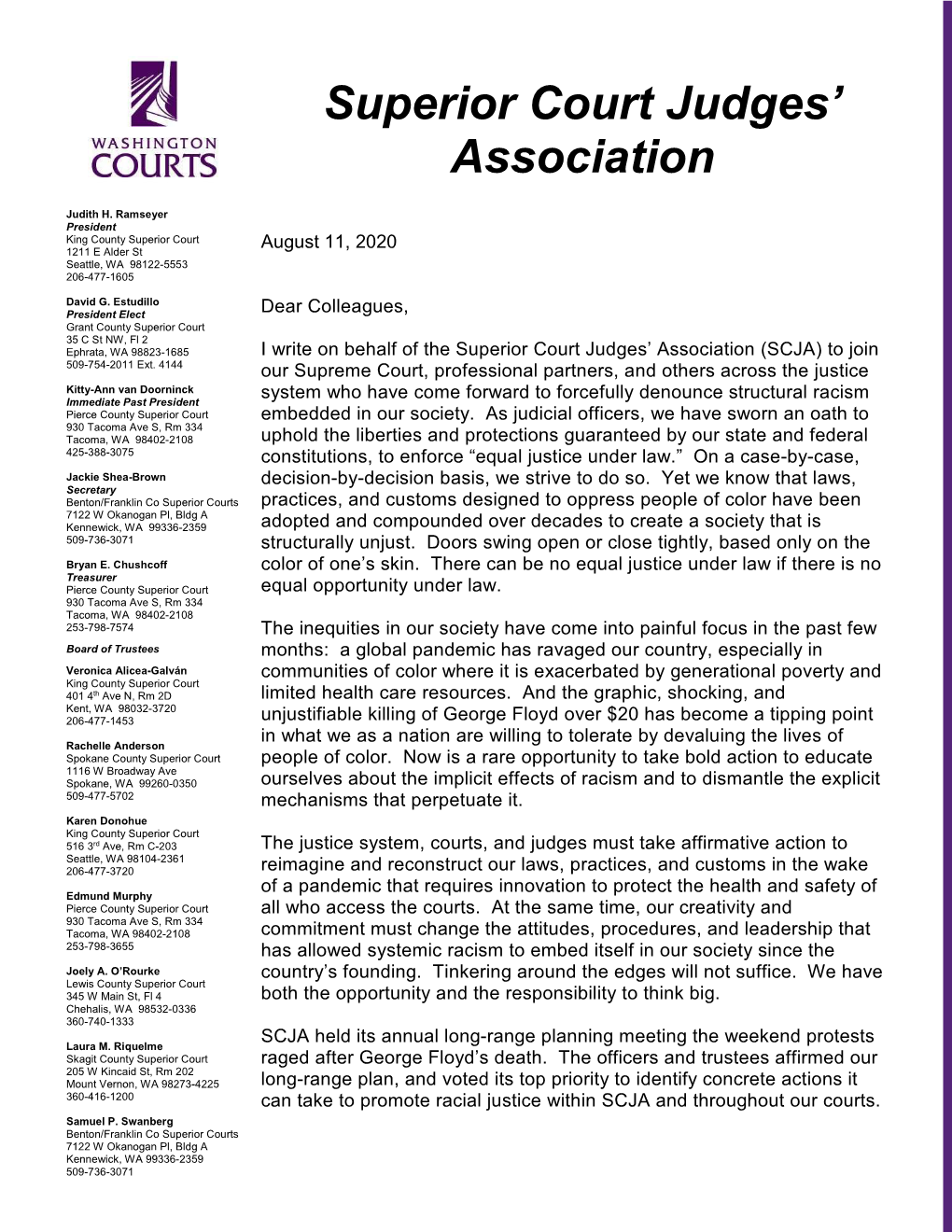 Superior Court Judges Association-Racial