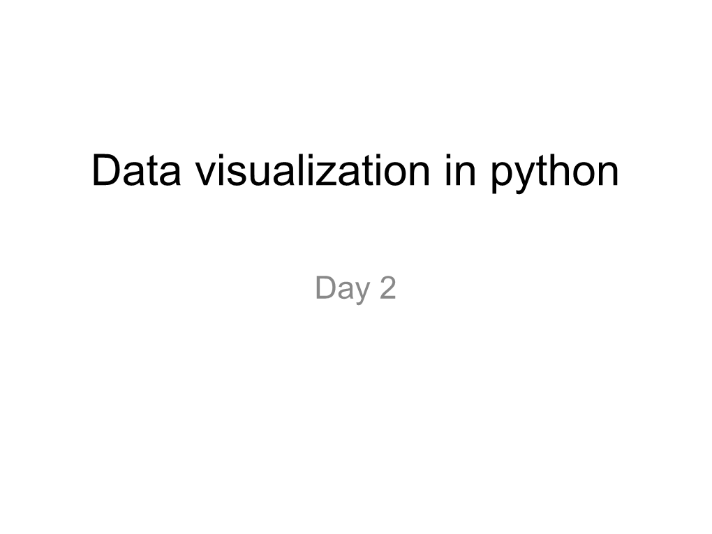 Data Visualization in Python