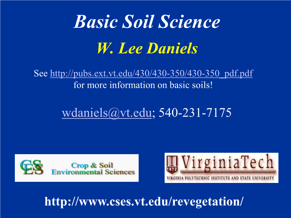 Basic Soil Science W